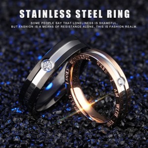 潮流風暴N306鈦鋼情侶戒指-DoubleBear