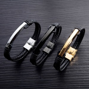 歐美款三色編織手環-DoubleBear