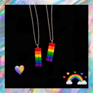 愛很偉大彩虹積木項鍊-DoubleBear