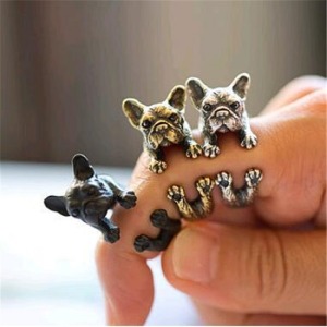 賣萌哈巴狗開口戒指-DoubleBear