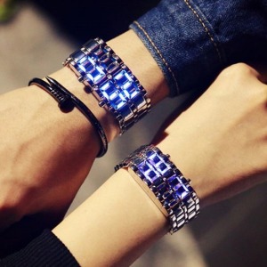 LED時尚熔岩電子情侶錶-DoubleBear