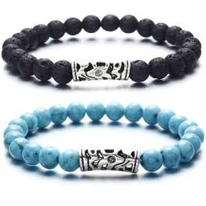 爆款火山綠松石黑藍手鍊-DoubleBear