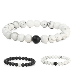 外貿磨砂黑線松石佛珠-DoubleBear