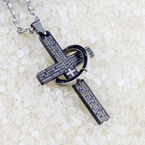 歐美爆款十字架英字項鍊-DoubleBear