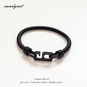 救生繩數字6情侶鈦鋼手環-DoubleBear