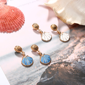 海洋美人魚貝殼耳環-DoubleBear