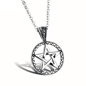 個性不鏽鋼五芒星項鍊-DoubleBear