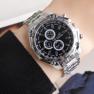 三眼六針機械石英錶-DoubleBear