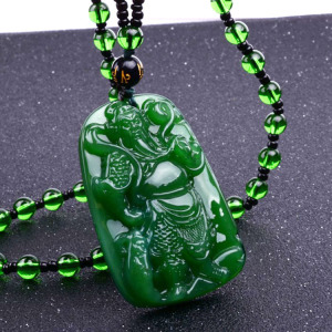 霸氣關二爺青玉吊墜-DoubleBear