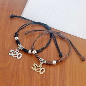 520鑲鑽情侶編織手鍊(一對)-DoubleBear