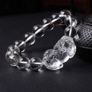 貔貅白水晶招財開運手鍊-DoubleBear