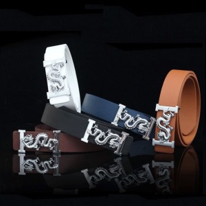 氣勢不可檔飛龍平滑扣皮帶-DoubleBear