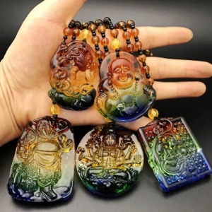 琉璃彩色水晶吉祥如意項鍊-DoubleBear