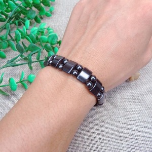 走跳江湖磁性黑曜石健康手鍊-DoubleBear