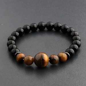 天然虎眼石男女款手鍊-DoubleBear