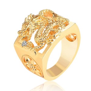 霸氣精品金龍鏤空戒指-DoubleBear