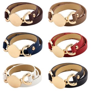 歐美原創仿牛皮纏繞手飾-DoubleBear