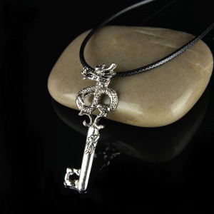 歐美合金個性龍鑰匙項鍊-DoubleBear