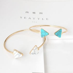 大理石紋幾何三角形手鐲-DoubleBear