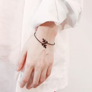 日韓小清新葉子開口手鐲-DoubleBear