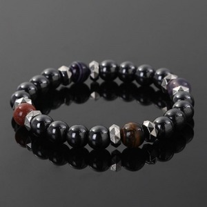 熱銷天然黑膽石圓珠手鍊-DoubleBear