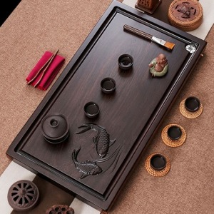 如魚得水黑檀木茶盤_80*40-DoubleBear
