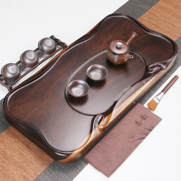 黑檀原木功夫茶盤_65*33-DoubleBear