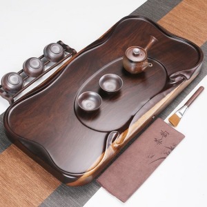 黑檀原木功夫茶盤_65*33-DoubleBear