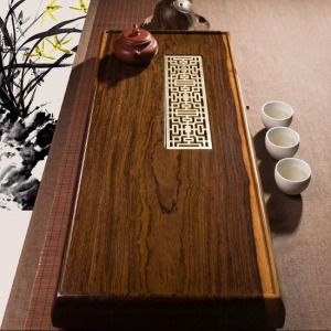 黑檀木簡約招財納福茶盤_60*25-DoubleBear