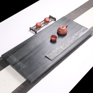 影雕清明上河圖綠檀石茶盤_80*35-DoubleBear