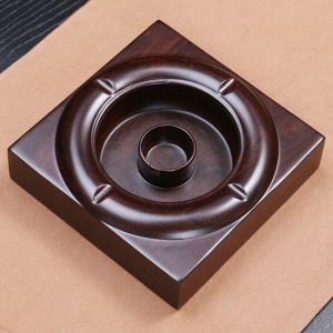 黑檀木簡約派頭煙灰缸-DoubleBear