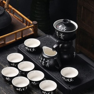 黑陶石磨懶人半自動禮品茶具-DoubleBear