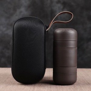 一壺四杯紫砂同心陶瓷旅行茶具-DoubleBear