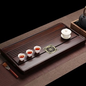 福德深厚黑檀木茶盤_80*40-DoubleBear