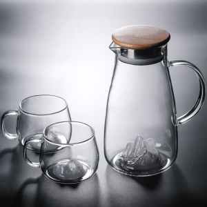 日式創意冰山玻璃冷熱水壺(附杯子)-DoubleBear