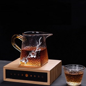 日式錘紋錫花茶海玻璃分茶器-DoubleBear