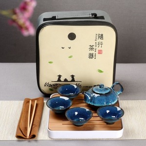 天目釉旅行日式一壺四杯旅行組-DoubleBear