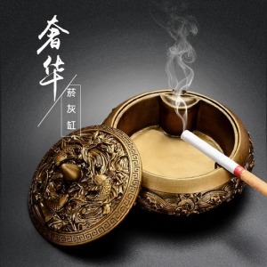 奢華東方神韵辦公樹脂菸灰缸-DoubleBear