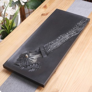 小橋流水人家烏金石倒流香茶盤_70*30-DoubleBear