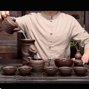 祥龍紫砂半自動功夫茶具-DoubleBear