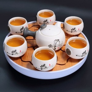 一壺六杯雪花釉陶瓷茶具-DoubleBear