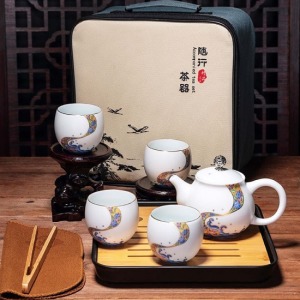 琺瑯彩便攜旅行一壺四杯茶具組-DoubleBear