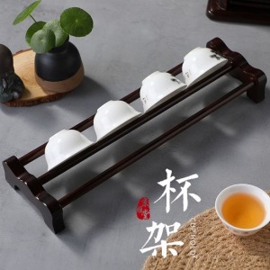 黑檀木瀝水收納茶杯架-DoubleBear