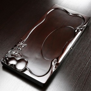 黑檀木吉祥葫蘆東海茶盤_65*30-DoubleBear