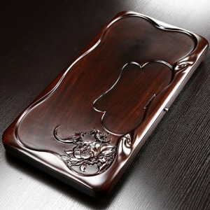 黑檀木喜上眉梢茶盤_62*30-DoubleBear