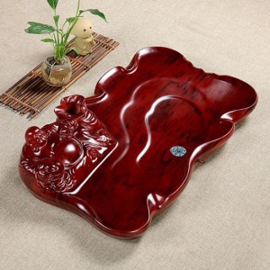 送財彌勒佛科技木茶盤_62*35-DoubleBear