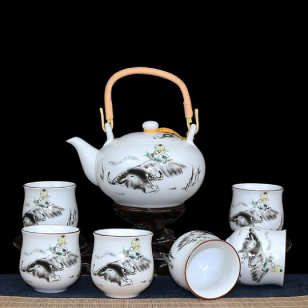 日式亞光雙層防燙牧牛童子茶具-DoubleBear