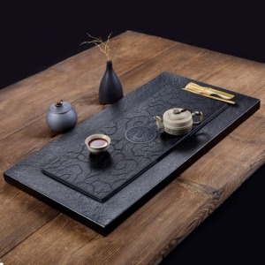 古神龍吟浮雕烏金石茶盤_70*35-DoubleBear