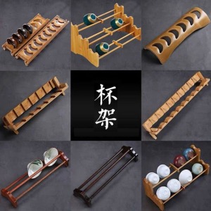各類折疊瀝水竹製茶杯架-DoubleBear