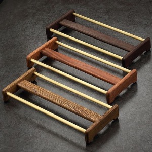 黑檀銅木茶杯收納架-DoubleBear